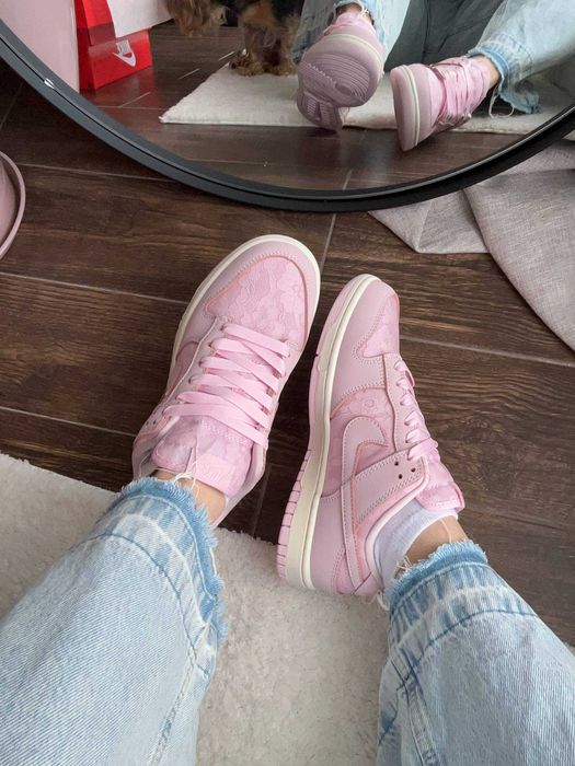 Женские кроссовки Nike Dunk Low Lace Pack Regal Pink 36-41 Хит Весны!