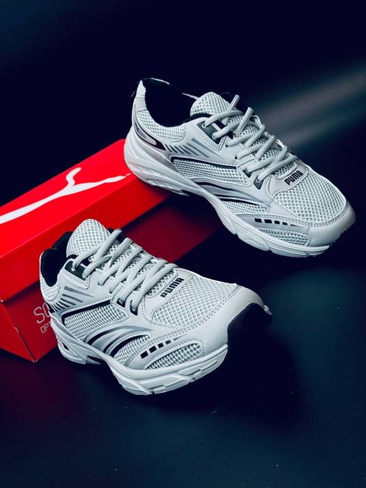 Чоловічі кросівки Puma Сірі шкіряні текстиль кроссовки Пума спортивные