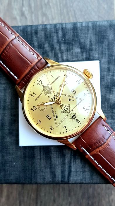 Годинник механічний Масони  Gold  Cal. Raketa 2609.HA 19 Rubin jewels