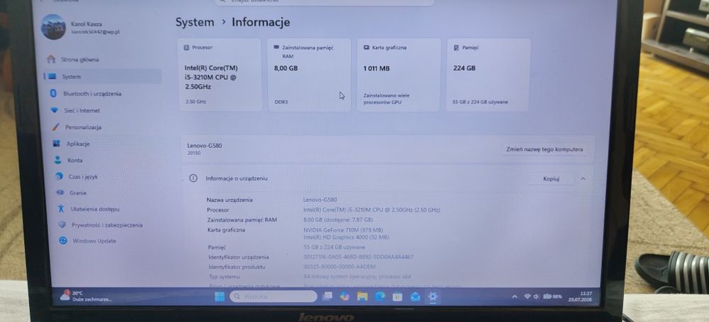 Lenovo G580 w dobrym stanie