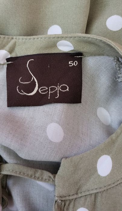 Urocza sukienka w groszki, koronka, sepja, 50, 3