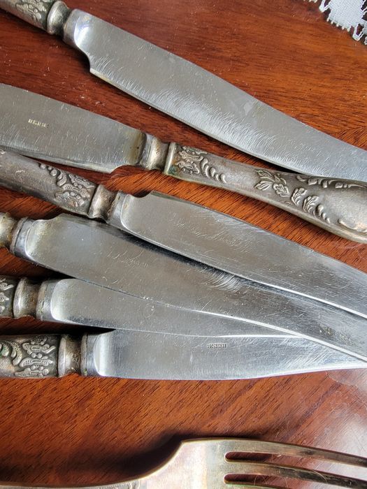 столовый набор большой, материалы: нержавейка, серебро, мельхиор