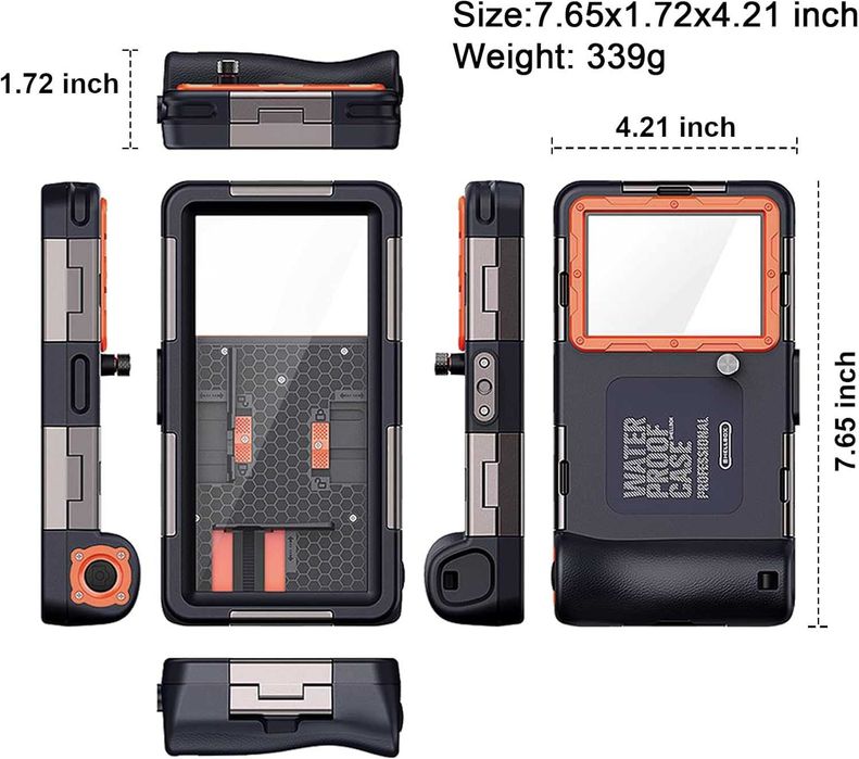 Lanhiem Shellbox etui wodoodporne iPhone Samsung Oppo 4,7-6,8 IPX8 15M