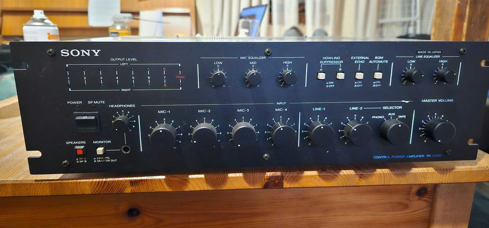 Sony PA‑A200 Profesjonalny wzmacniacz/mikser • Vintage • Made in Japan