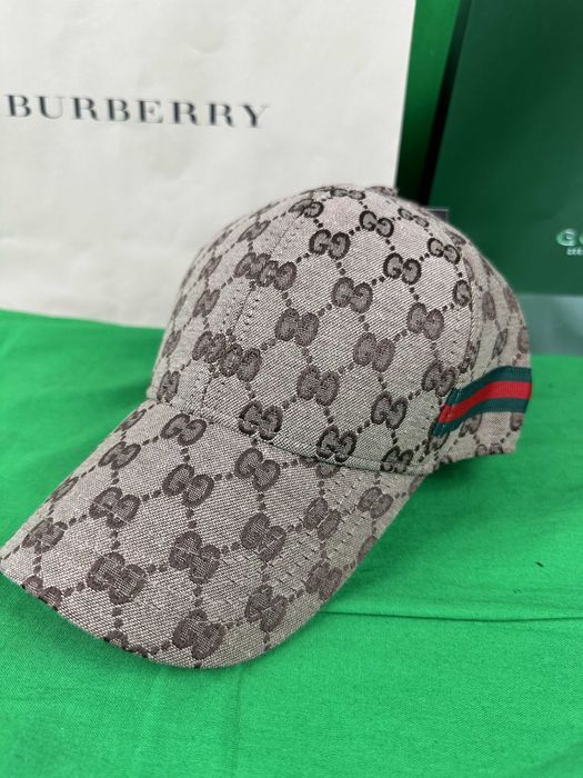 Czapki z daszkiem Gucci z paskiem Premium beżowa Czapka