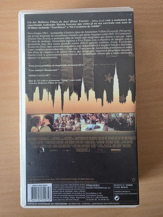 Filme em VHS "Gangs de Nova Iorque" com Leonardo DiCaprio64752384571650122