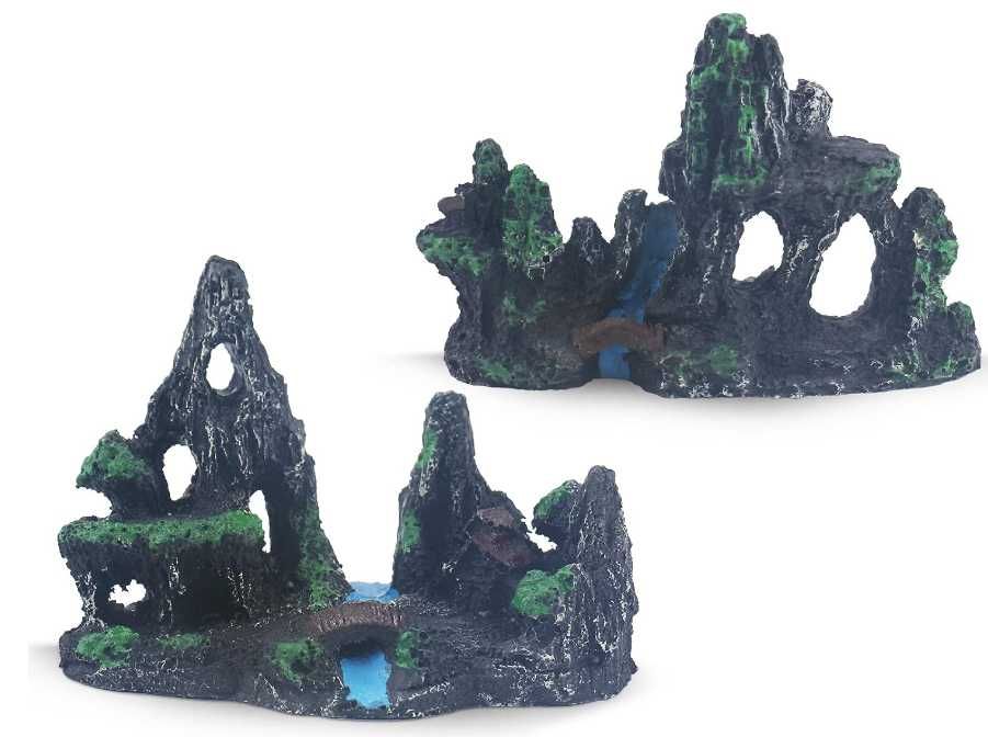Kamienie do akwarium x 2szt. góry most ozdoba 11 x 7 cm