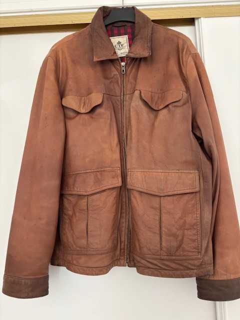 Casaco de pele castanho