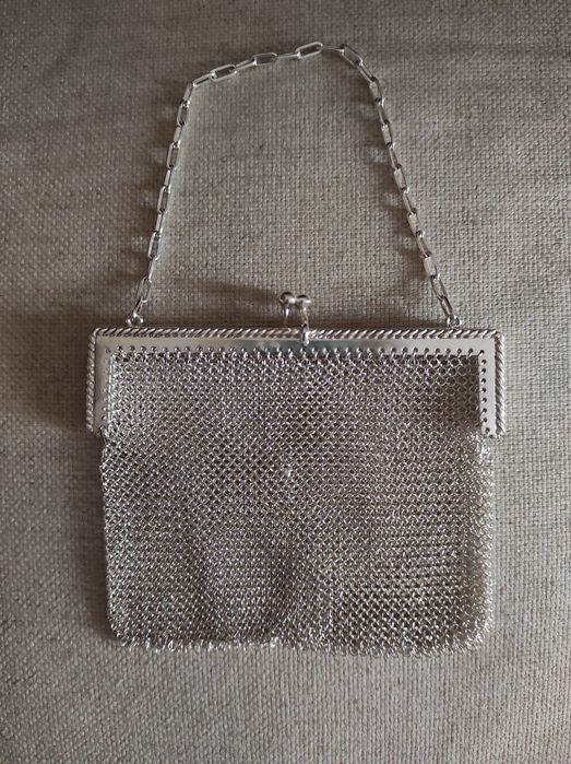 Bolsa/Mala em malha de prata
