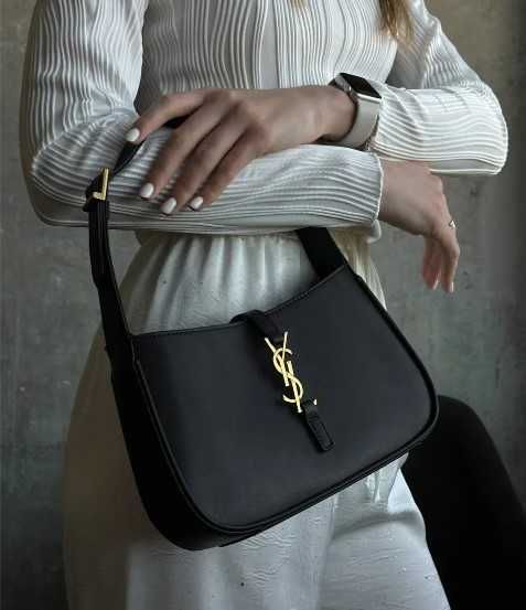 Женская сумка Yves Saint Laurent черная натуральная кожа Ив Сен Лоран