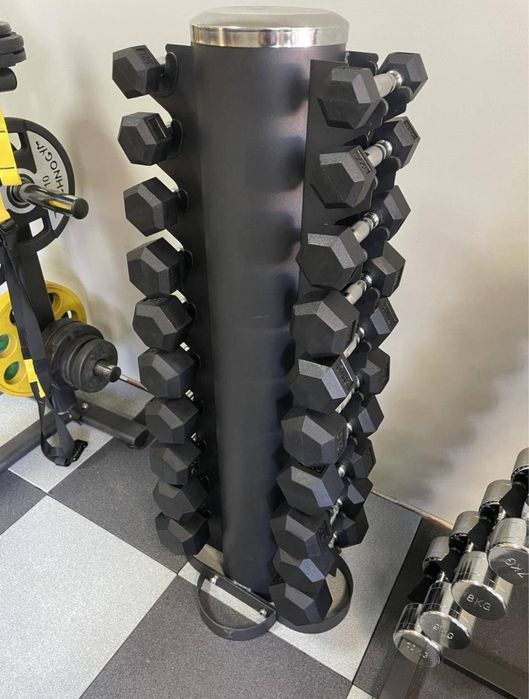 Гантельний ряд 110 кг гексагональні гантелі 1 2 3 4 5 6 7 8 9 10