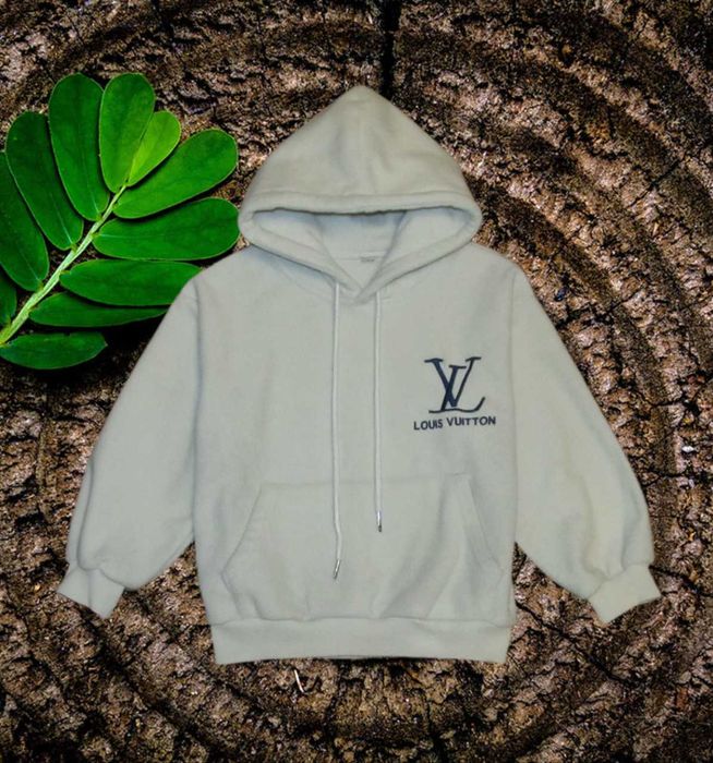 Худи толстовка флисовая унисекс вышивка-логотип LV на груди