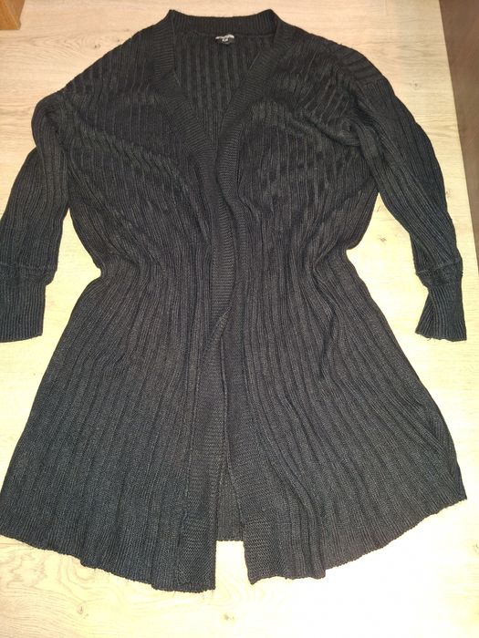 Sweter długi czarny kardigan