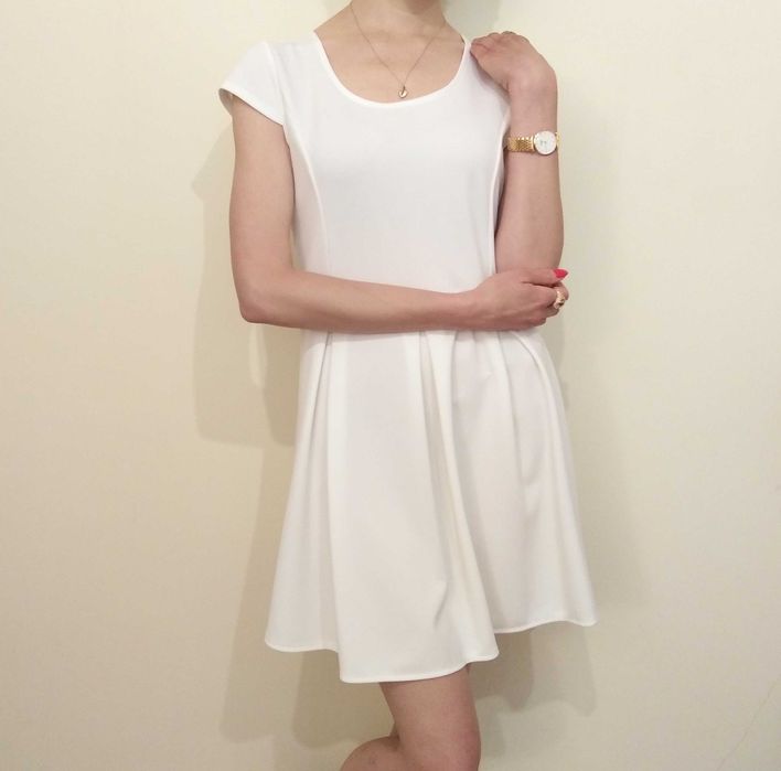 Biała sukienka z plisami tenis style white dress Balerina pleated dres