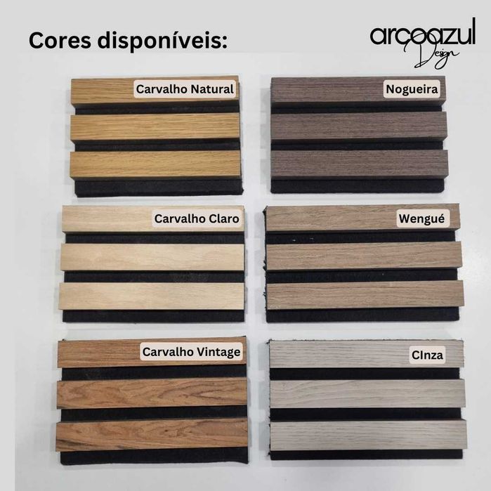 Painel Acústico Ripado - 240x60cm - 6 tons By Arcoazul Design