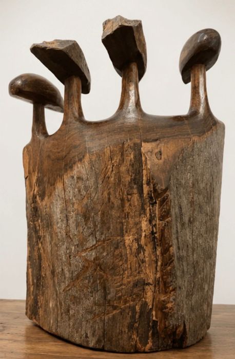 Escultura Africana em Madeira Maciça – Feita à Mão em Moçambique – 4 Figuras