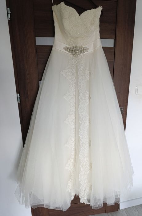 Suknia ślubna SPOSA Feta rozm. 36 ivory, księżniczka, gratis 2 welony