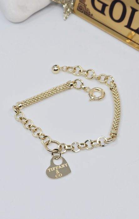 Złota bransoletka z sercem próba 585 14k