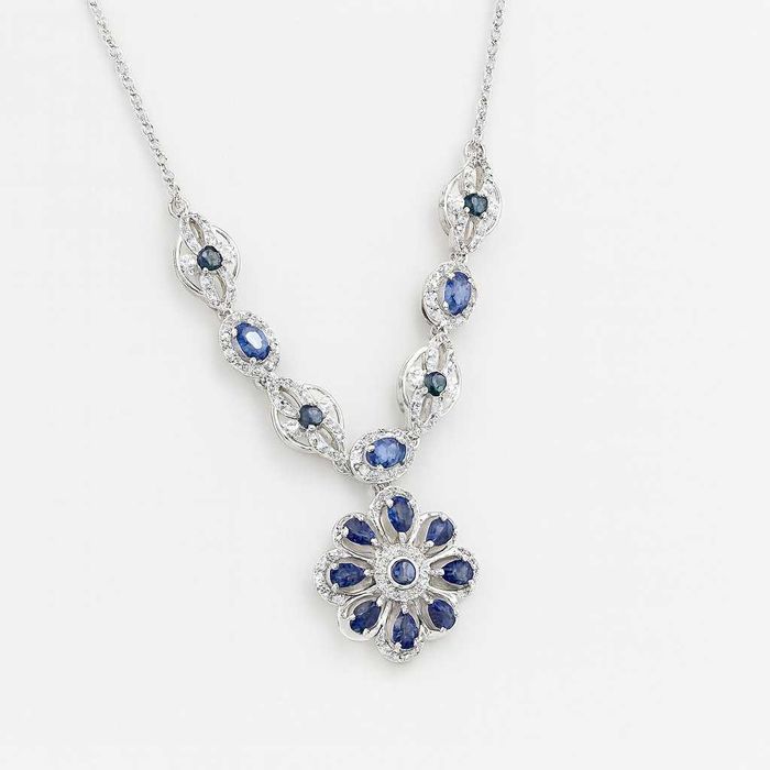 Colar Banhado a ouro Safira - Topázio - Banho de ouro 18K