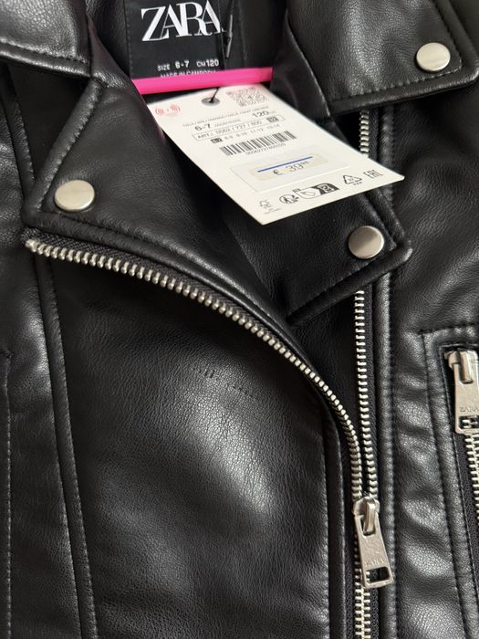 Косуха Zara 116, кожанка, шкіряна куртка шкірянка для дівчинки