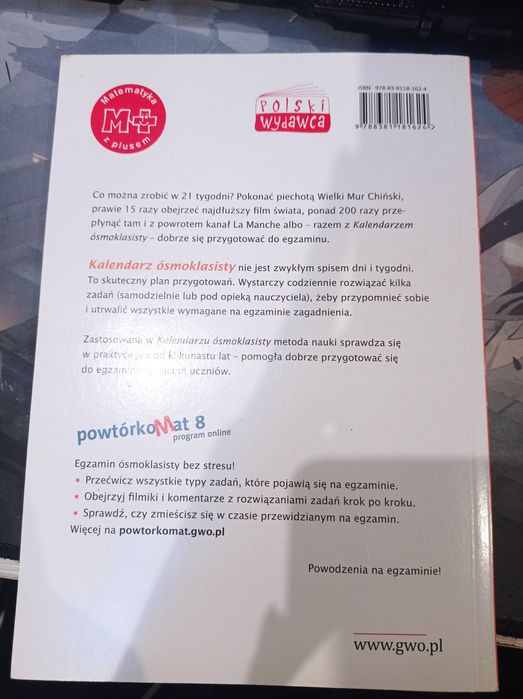 Matematyka kalendarz ósmoklasisty