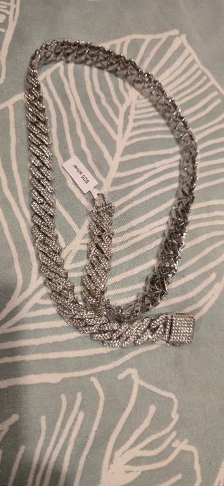Colar e pulseira de prata genuína com moissanite.