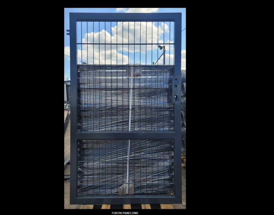 Furtka panelowa Premium h-150 lub h-170 grafit słupki 60x60x2, zawiasy