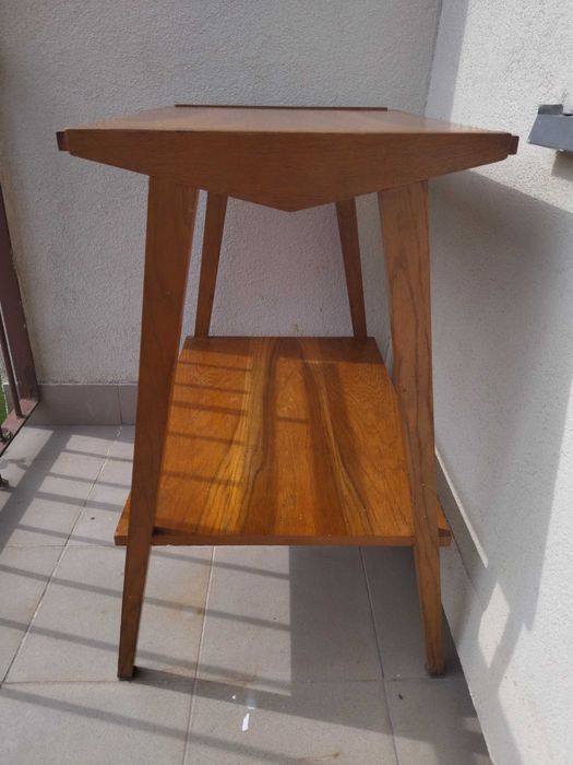 stolik szafka RTV retro PRL vintage drewno połysk