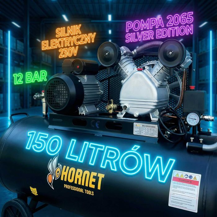 12 Bar 150l Kompresor olejowy sprężarka 4,7KM 570l/min PROMOCJA!