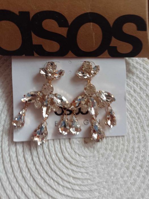 ASOS/ Wytworne, długie, Bogato zdobione kolczyki z Londynu, NOWE