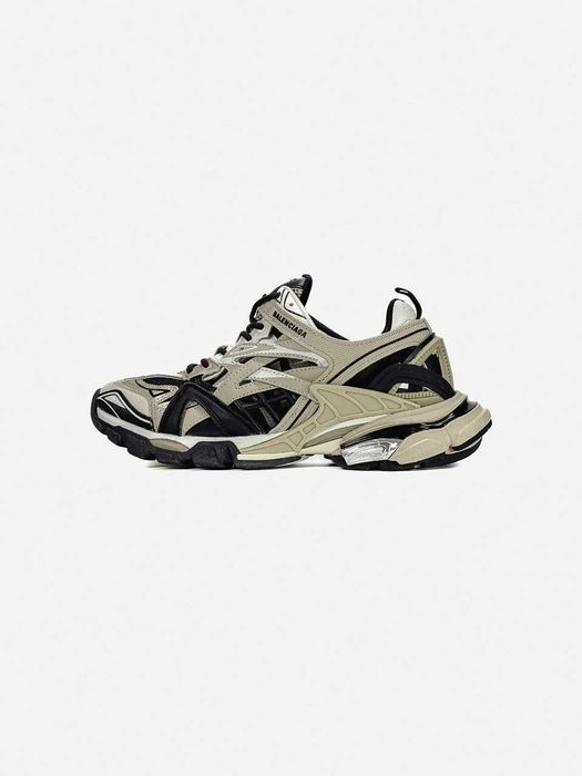 Мужские / женские кожаные кроссовки Balenciaga Track 2 Black Gold чоловічі / жіночі шкіряні кросівки баленсіага трек 2