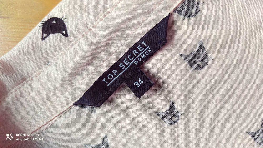 Koszula wiskoza jasny róż kotki Top Secret 34 36 S