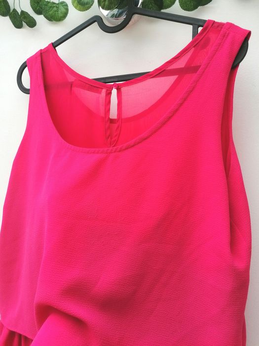 Blusa Rosa Fúcsia com Folhos