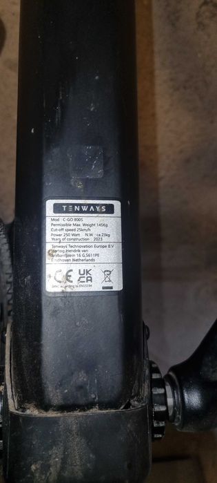 rower elektryczny TENWAYS CGO800S, na pasku, 2023r.