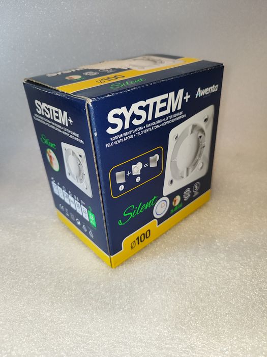 Zestaw NOWE wiatrak wentylator do łazienki 100 System+ Awenta korpus