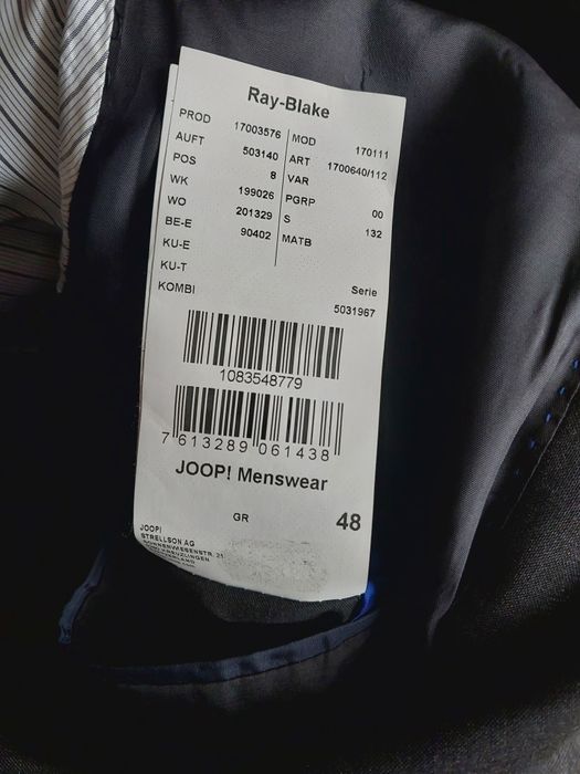 Wełniana Marynarka JOOP ! Schurwolle Ray Black Marynarka męska