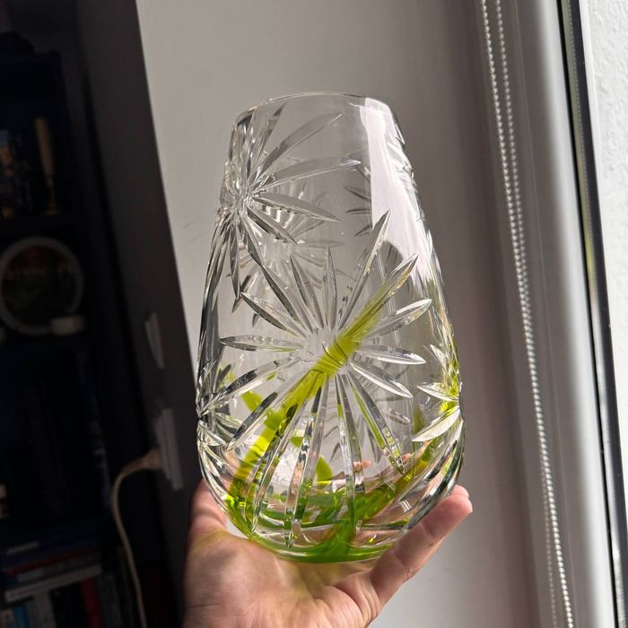 Wazon Huta Julia kolorowy kryształ PRL Unikatowy