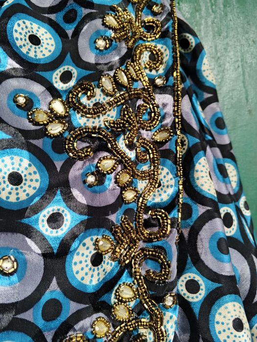 Индийское сари искусственный шелк