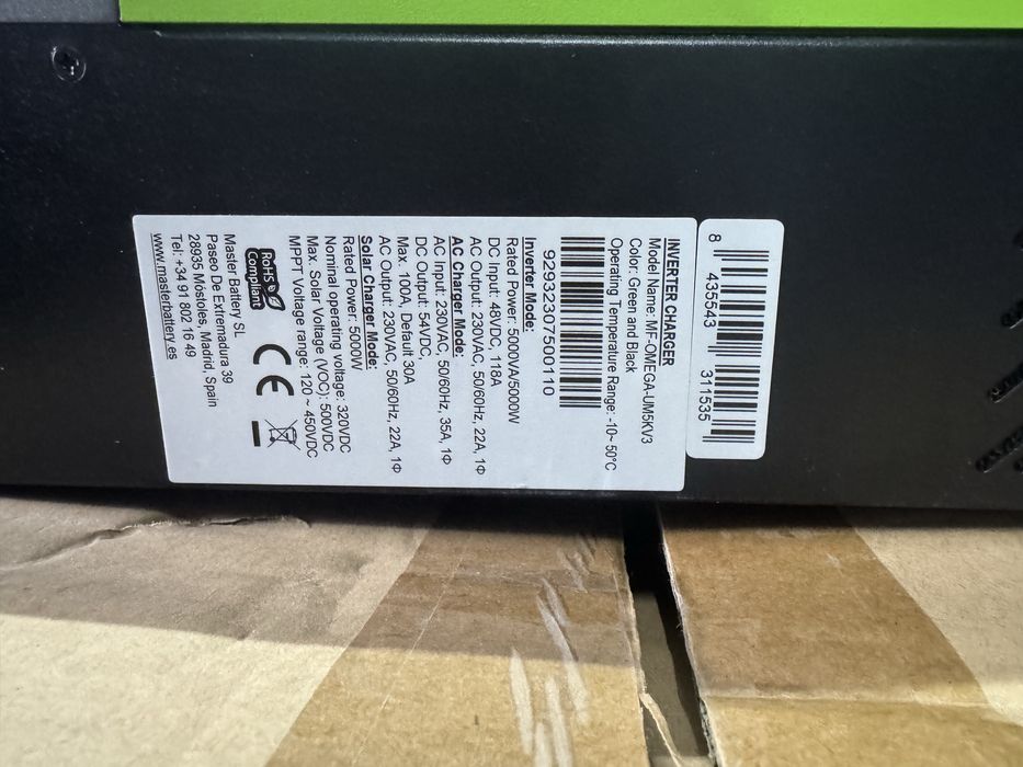 MasterPower Інвертор гібридний автономный OMEGA UM V3 5000W 48V