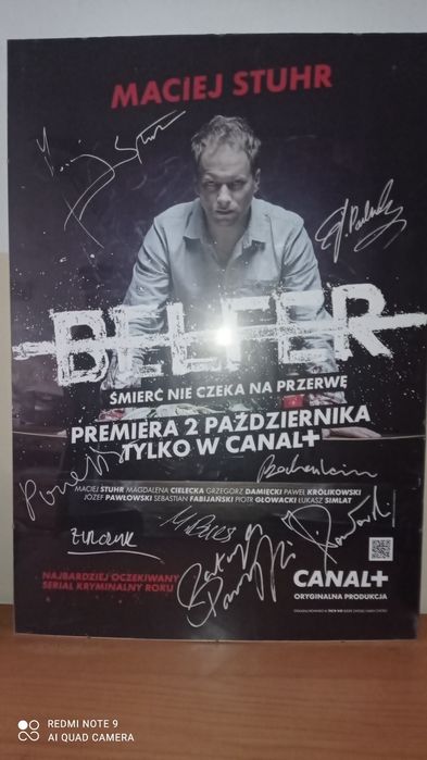 Plakat z serialu BELFER z autografami