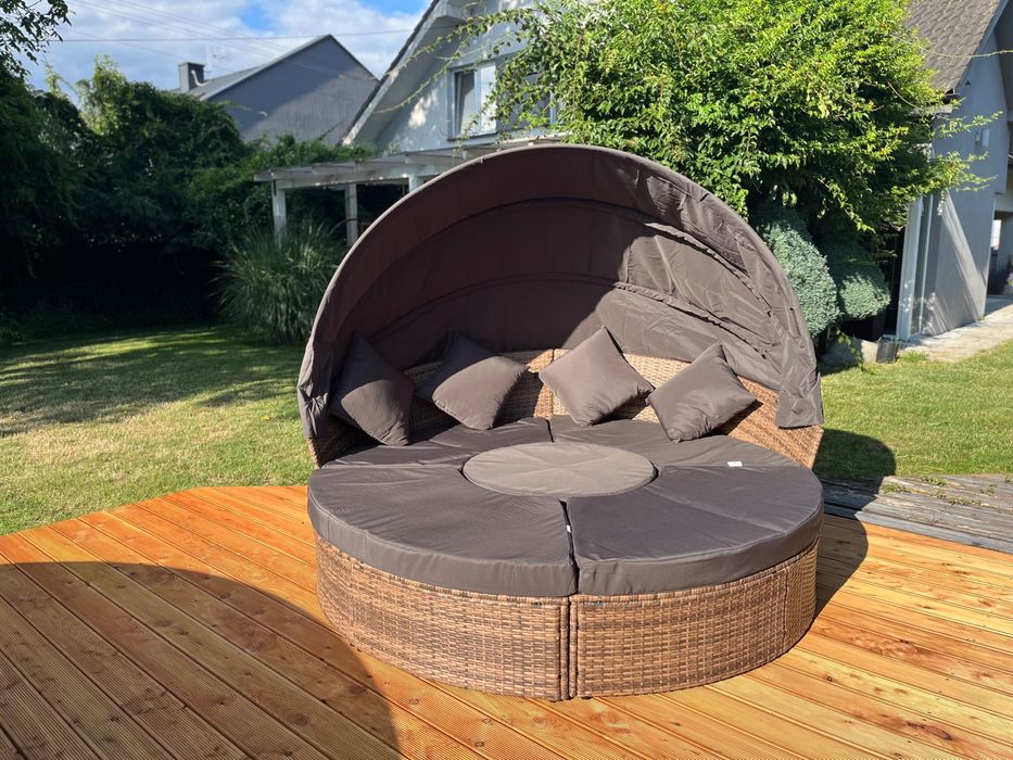 VENUS leżanka technorattan brąz leżak taras 210