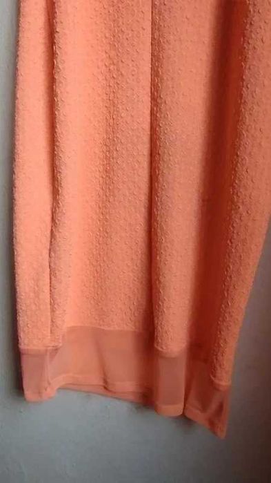 River Island Neonowa koralowa brzoskwiniowa sukienka wzory M L