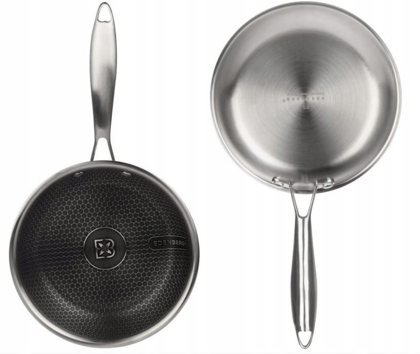 Patelnia stalowa 32cm plaster miodu nieprzywierająca powłoka Edenberg