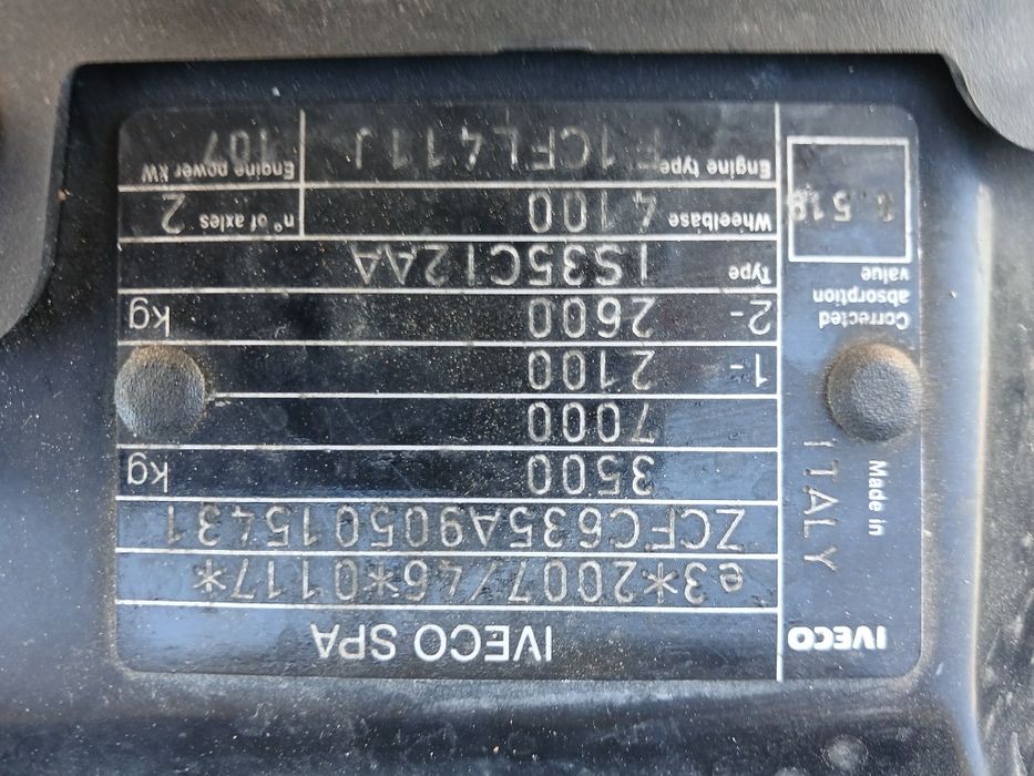 Iveco Daily 35c15 de 12-2014com 287000km