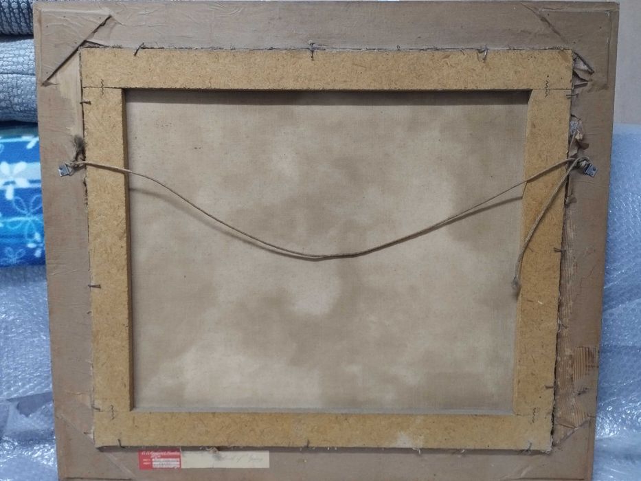 Pintura a óleo com moldura