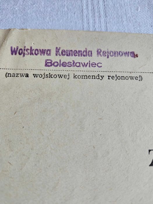 Stary dokument zaświadczenie pielęgniarka zabiegowa 1958r