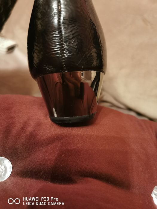 Kozaki z Eco skórki lakierkowe 39