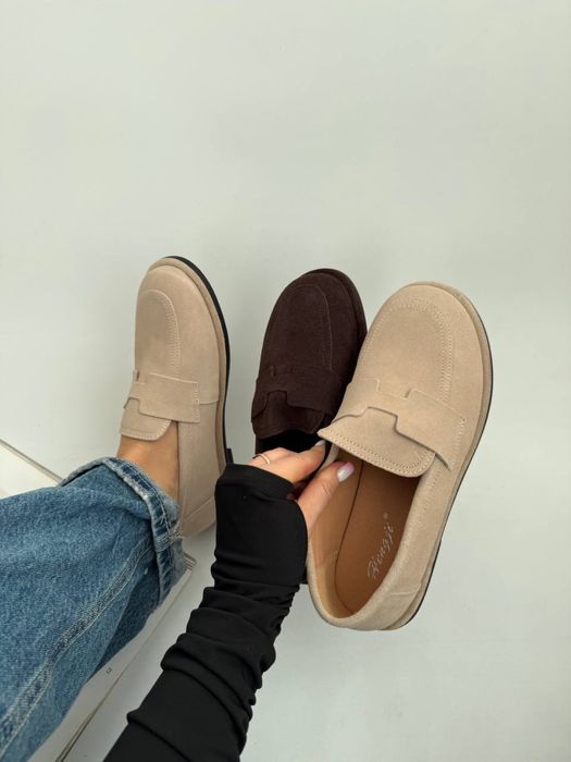 Анатомічні лофери натуральна замша