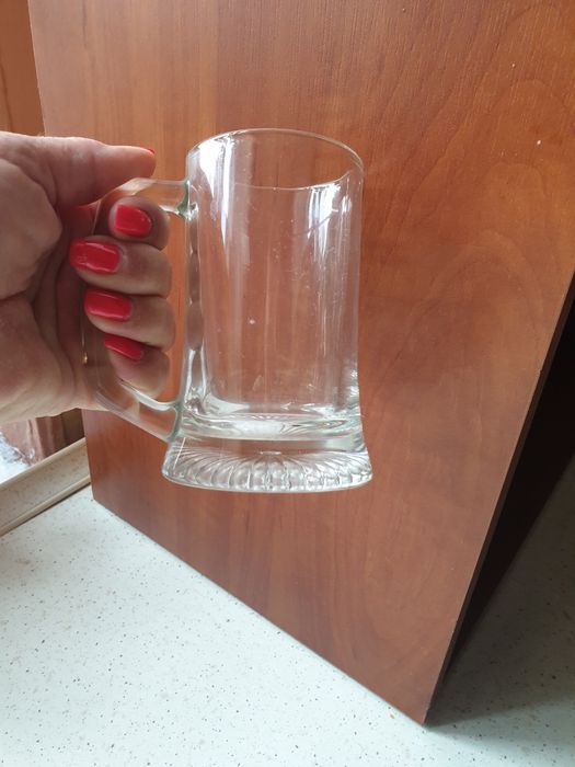 Kufel szklany 4 szt + 1 kufel do piwa Burgerbrau