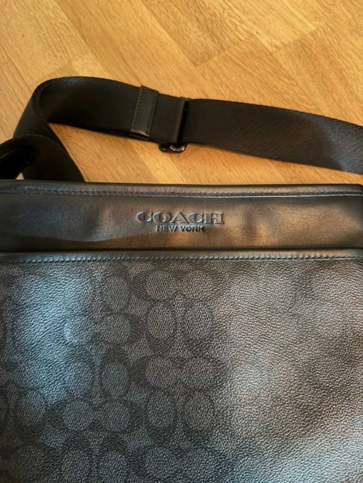Coach Gotham Slim Crossbody Shoulder Bag in Signature Canvas (Charcoal BLack)